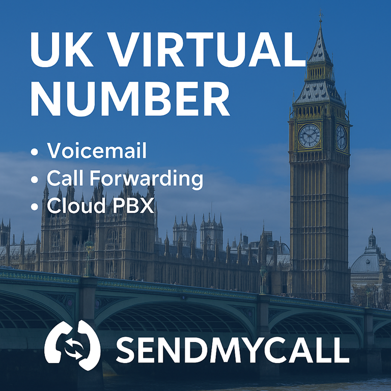 UK virtual number with voicemail and call forwarding from SendMyCall