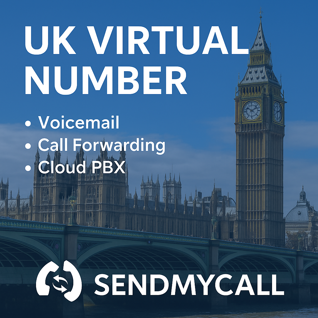 UK virtual number with voicemail and call forwarding from SendMyCall