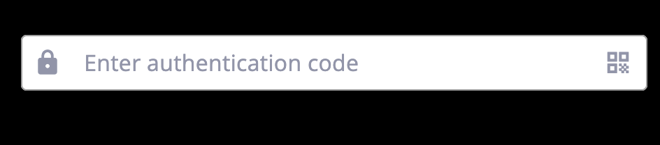 Manual authentication Code Entry