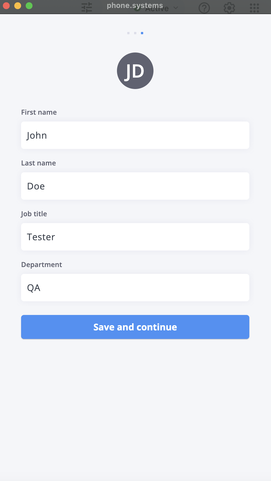 Personal Data Configuration